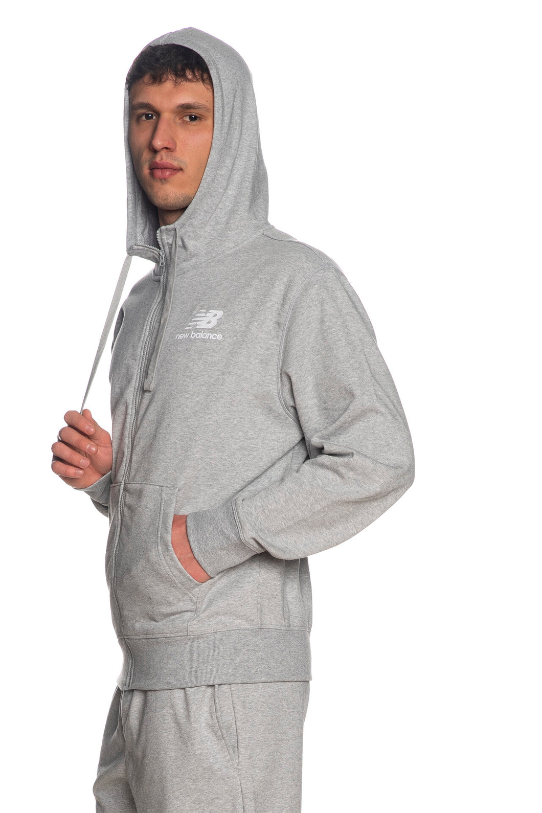 Sudadera hombre New Balance Bess gris jaspeado