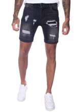 Cargar imagen en el visor de la galería, 11 Degrees Rip And Repair Denim Shorts Skinny Fit - Squaddra Street: Tienda de Ropa en Manresa
