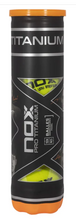 Charger l&#39;image dans la galerie, BOTE DE 4 PELOTAS DE PÁDEL PRO TITANIUM NOX
