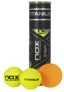 BOTE DE 4 PELOTAS DE PÁDEL PRO TITANIUM NOX